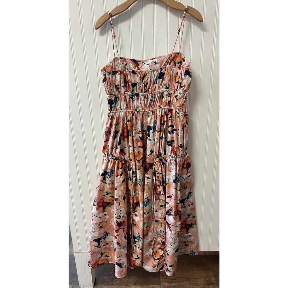 Ulla Johnson Vidri Floral Tiered Cotton Dress Camellia Size 10 Medium - Picture 10 of 14